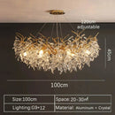 Axyaa Crystal Branch Chandelier: Elegant French Art Room Decor & Luxury Pendant Lamp