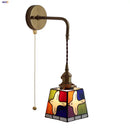 Axyaa Tiffany Style Adjustable LED Wall Sconce with Pull Chain Switch