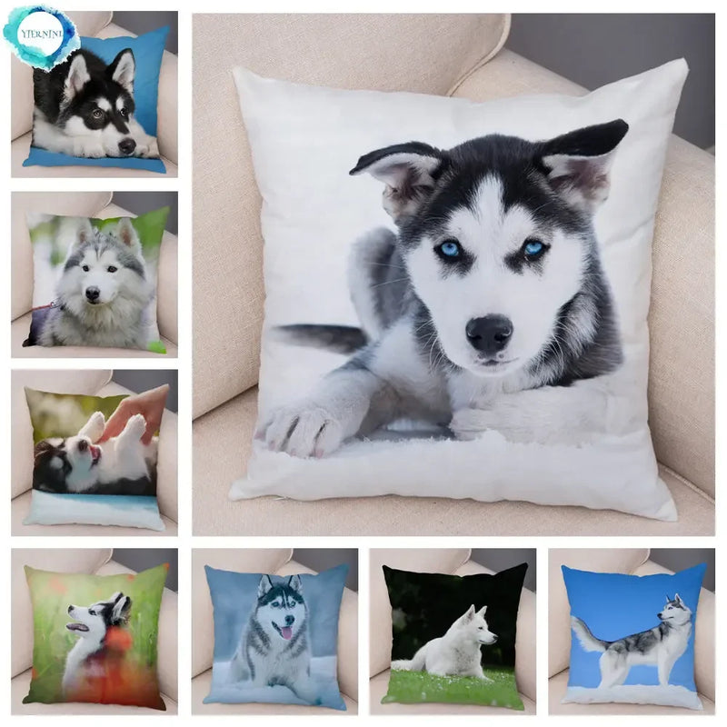Siberian Husky Pillowcase - Axyaa Animal Cushion Cover, Decor, Cute, Dog Print