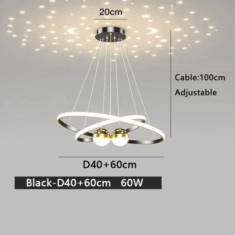 Axyaa Starry Sky LED Ceiling Chandelier: Modern Home Decoration Pendant Lights