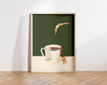 Axyaa Coffee Diver Canvas Prints Kitchen Wall Art - Modern Living Room Decor
