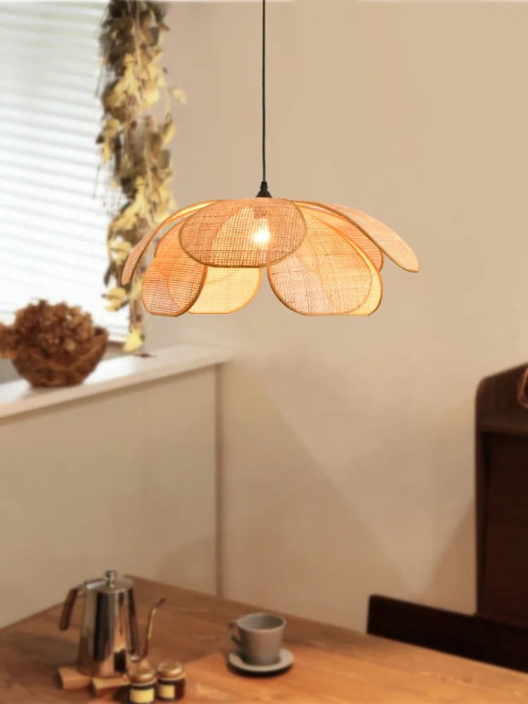 Axyaa Wabi Sabi Rattan LED Pendant Lights for Home Decor