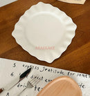Axyaa White Ceramic Square Dessert Plate for High-End Western Pastries and Cakes