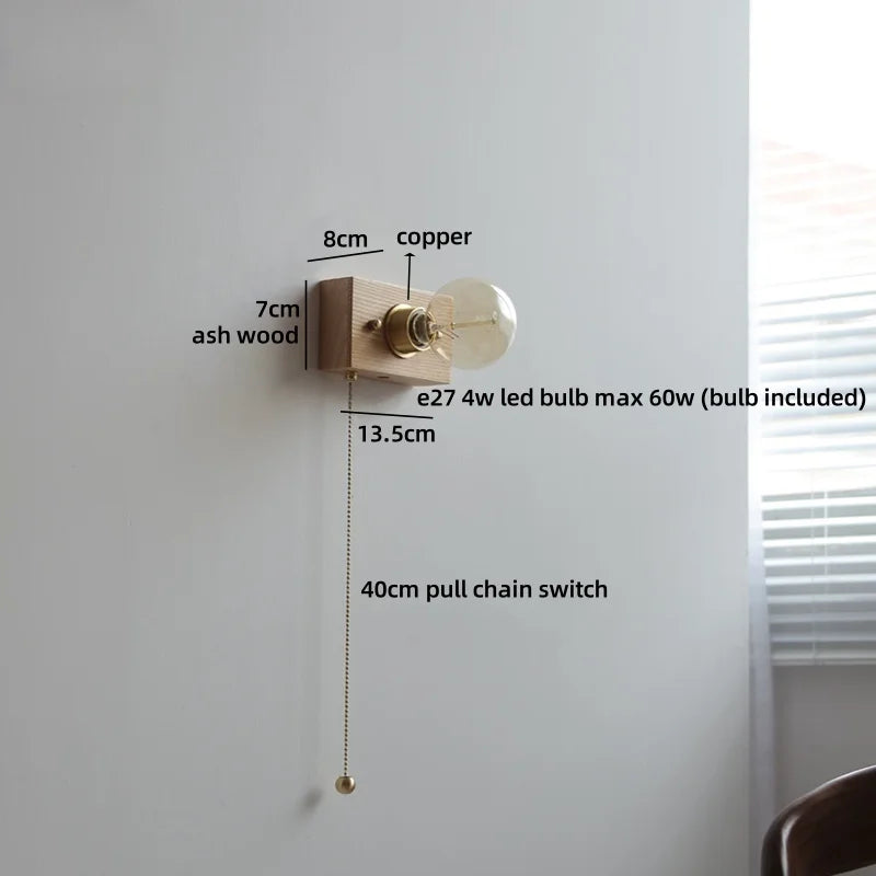 Axyaa Ceramic LED Wall Light Mirror Japan Style Bedside Lamp