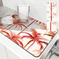 Axyaa Tropical Plants Absorbent Anti-slip Dish Mat - Quick Dry Kitchen Drying Pad