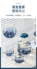Axya Modern Glass Water Set for Home Living Room Hospitality - 5-Piece Drinking Cup Set
