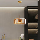 Axyaa Glass LED Chandelier Pendant Light for Dining Room - Modern Hanging Ceiling Lamp