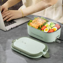 Axyaa Electric Lunch Box Set Stainless Steel 1L with Compartments & Bag
