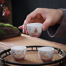 Axya Ceramic Kung Fu Tea Set with Teapot, Teacup, and Porcelain Cups