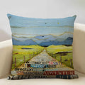 Retro Oil Painting Pattern Pillow Case 45x45cm for Home Sofa Decor - Axyaa