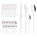Axyaa Gold Stainless Steel Cutlery Set - 40Pcs Western Dinnerware Tableware Set