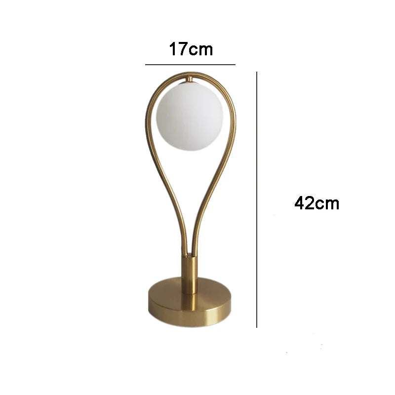 Axya Nordic Glass Ball Brass Table Lamp for Modern Living Spaces