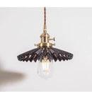 Axyaa Nordic White Pleated Ceramic Pendant Lamp Wall Bedside Bar Vintage Brass Light