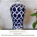 Axyaa Blue White Porcelain Chinese Retro Desk Lamp Modern Home Living Room Bedroom Lighting