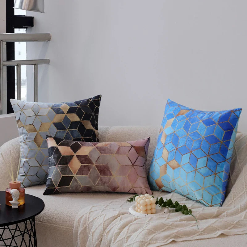 Geometric Print Cushion Covers 43x43cm for Sofa - Axyaa Home Decor