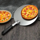 Axyaa Stainless Steel Foldable Pizza Plate with Non-Stick Spatula Handle