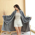 Axyaa Cozy Plush Hooded Blanket With Buttons & Shawl Design