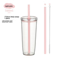 Axyaa Tritan Tumbler 590ml Clear Straw Cup for Outdoor & Office Drinks