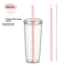 Axyaa Tritan Tumbler 590ml Clear Straw Cup for Outdoor & Office Drinks