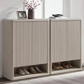 Axyaa 44" Tall Modern Shoe Cabinet with Doors & 4 Shelves - 6-Tier Organizer