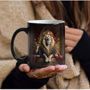 Axyaa Color Changing Animal Ceramic Mug Lion Tiger Heat Sensitive Coffee Cup