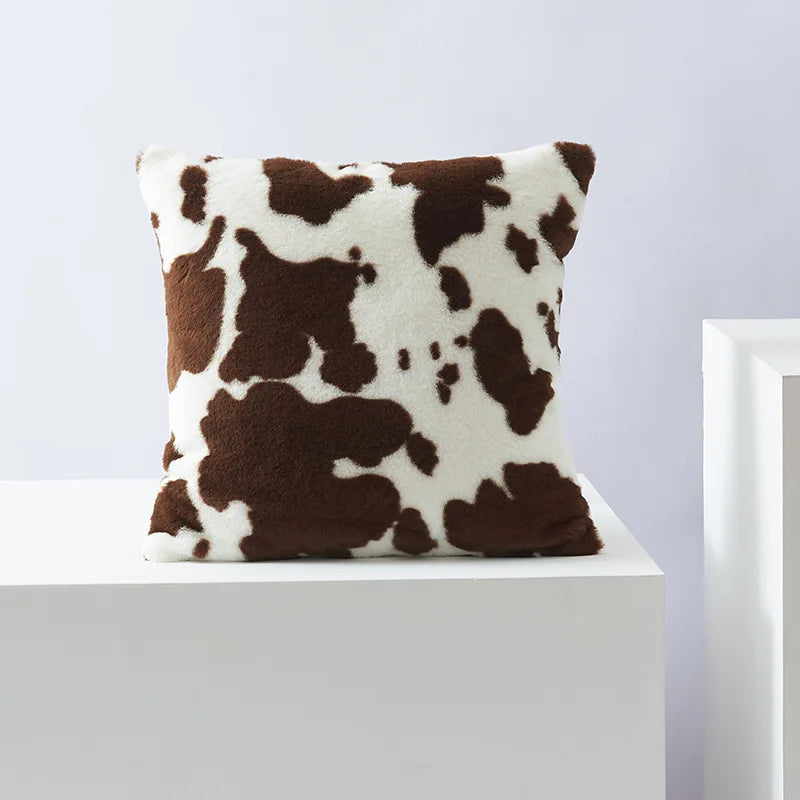 Axyaa Soft Cow Flower Childlike Pattern Cushion Cover 30X50/45/50CM