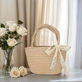 Axyaa Minimalist Woven Handbag - Lightweight, Small Tote for Women, Commuting, Travel & Beach