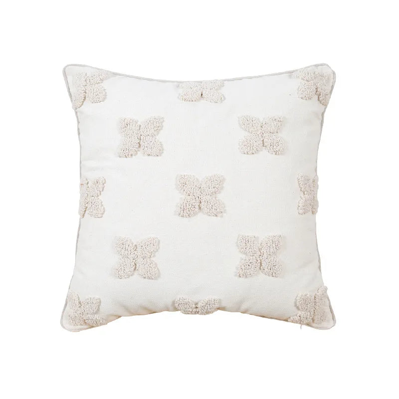 Nordic Style Beige Loop Cushion Covers for Home Decor by Axyaa