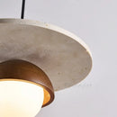 Axyaa Walnut Wood Chandelier Stone Pendant Light - Home Decor Lighting