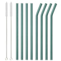 Axyaa Glass Straws Set of 8 | Reusable Colorful Eco-friendly Drinkware