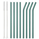 Axyaa Glass Straws Set of 8 | Reusable Colorful Eco-friendly Drinkware