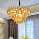 Axyaa Metal Amber Glass Pendant Lights - Gray Chain Pendant Lighting Fixtures