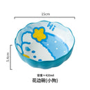 Axyaa Ceramic Fruit Salad Bowl, Microwave and Oven Safe, Cartoon Design