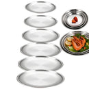 Axyaa Stainless Steel Dining Round Bone Spitting Dish Shallow Tray Fruit Meat Cookware