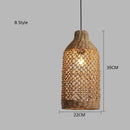Axyaa Bamboo Rattan Chandelier Pendant Lights LED