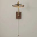 Axyaa Copper Glass LED Wall Lights Bedroom Living Room Pull Chain Switch Bedside Lamp