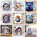 Axyaa Ceramic Owl Coffee Mug 11oz - Cute Owl Design Tea Cup