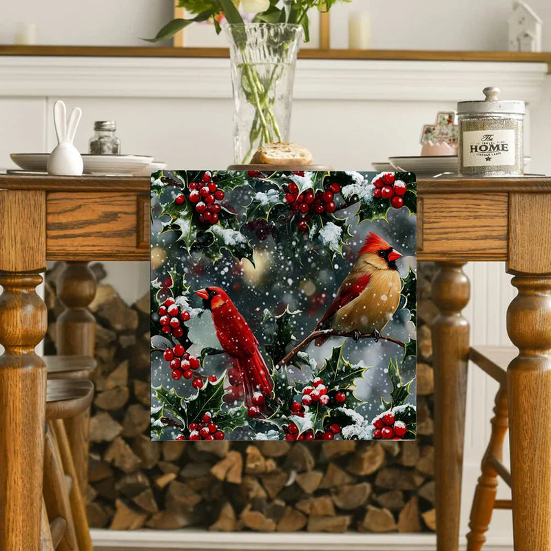 Axyaa Christmas Berry Table Runner: Elegant Dining Decor for Indoor & Outdoor Tables