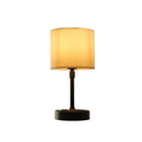 Axyaa 5w Rechargeable Table Lamp Copper White Linen Fabric USB Touch Cordless