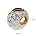 Axyaa Golden Ceramic Vase: European Style Light Luxury Decor for Home & Hotel