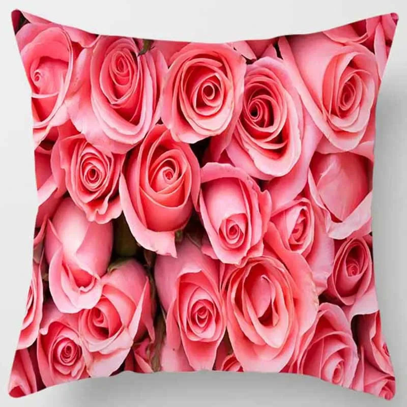 Axyaa Rose Series Yellow Pink Flowers Pillowcase Home Decor