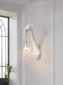 Axyaa Modern Giraffe Head Crystal Wall Lamp for Bedroom Decor