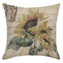 Axyaa Sunflower & Butterfly Vintage Cushion Covers for Sofas, Bedrooms, Cars & Pillows
