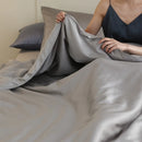 Axyaa Mulberry Silk Comforter Cover - Solid Color Quilt Cover with Zipper Closure