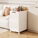 Axyaa 75cm Large Capacity Foldable Toy Storage Box with Wheels, White