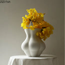 Axyaa White Ceramic Human Body Vase Decorative Crafts