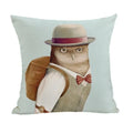 Axyaa Animal Clothes Cushion Cover – Cat Fox Bear Elephant Pillowcase