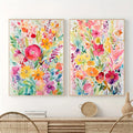 Axyaa Watercolor Floral Canvas Prints - Modern Living Room Wall Art Posters