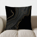 Axyaa Black & Gold Marbled Pattern Throw Pillow Cover for Sofa, Bedroom, Car