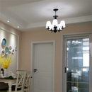 Axyaa Black Iron Chandelier with Cloth Lampshade, E14 Candle Light Holder